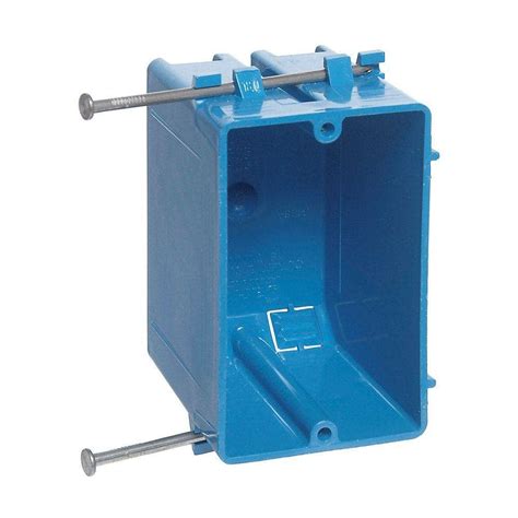 blue plastic electrical box|single gang new work box.